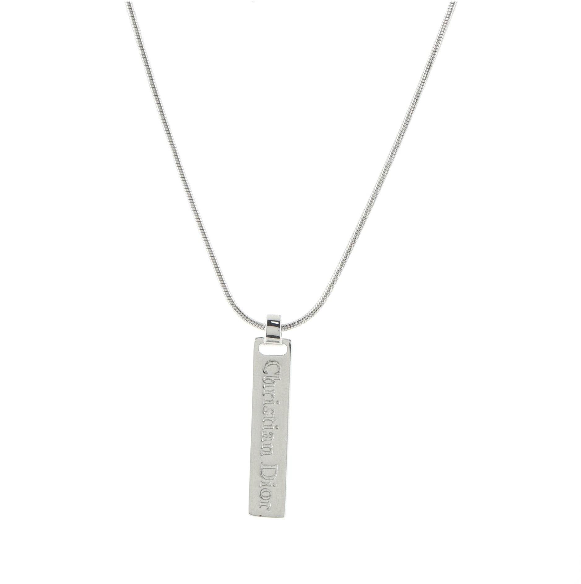 Vintage Logo Plate Necklace Metal