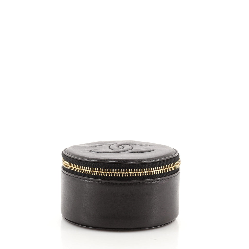 Vintage Timeless Round Jewelry Case Lambskin Mini