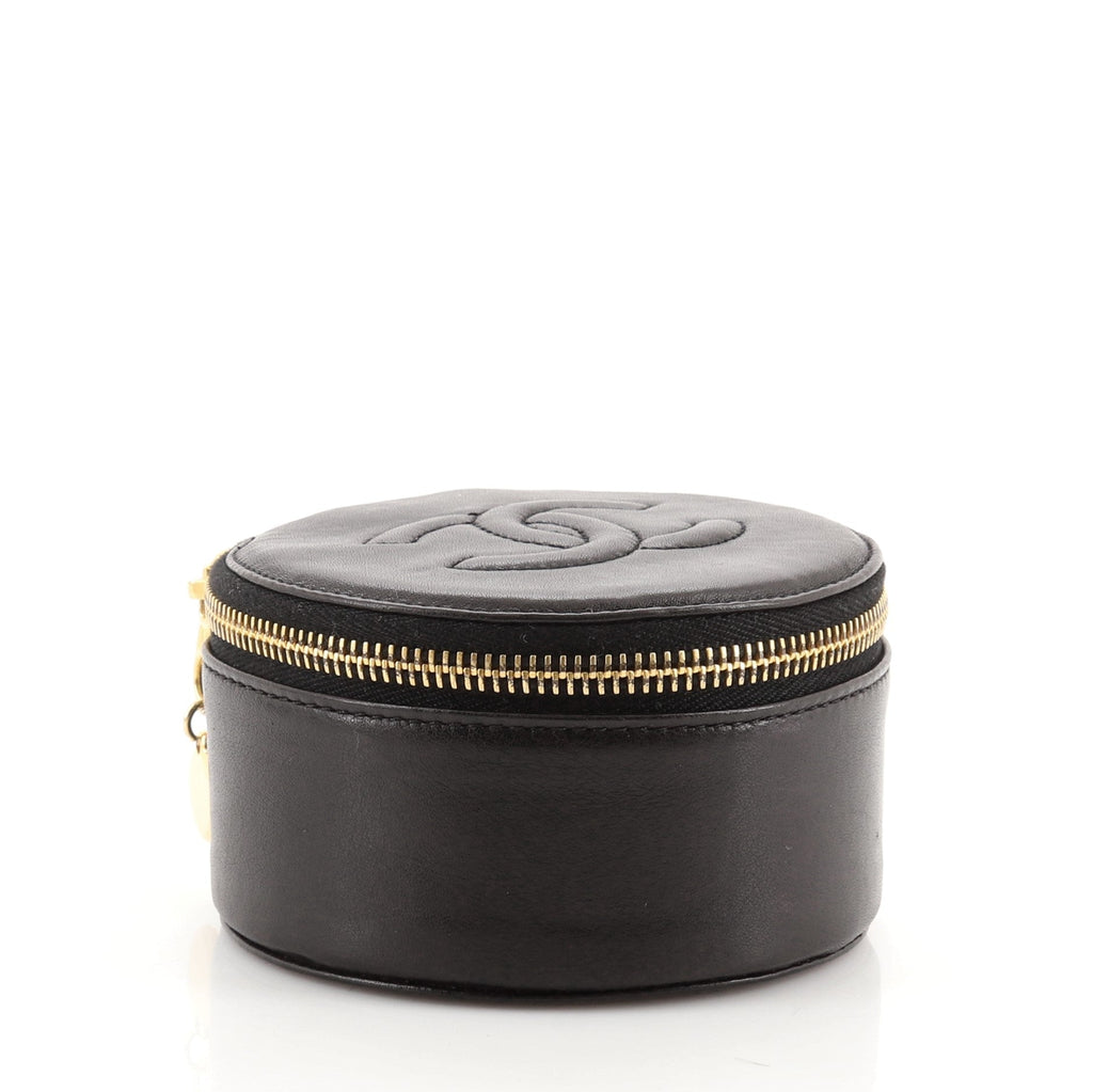 Vintage Timeless Round Jewelry Case Lambskin Mini