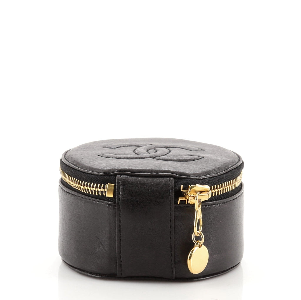 Vintage Timeless Round Jewelry Case Lambskin Mini