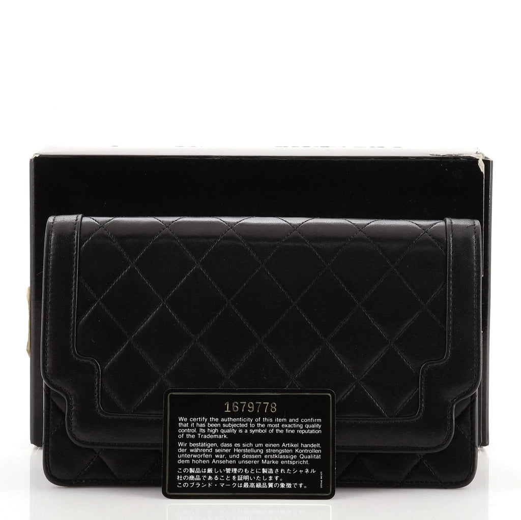 Vintage Flap Clutch Quilted Lambskin Small