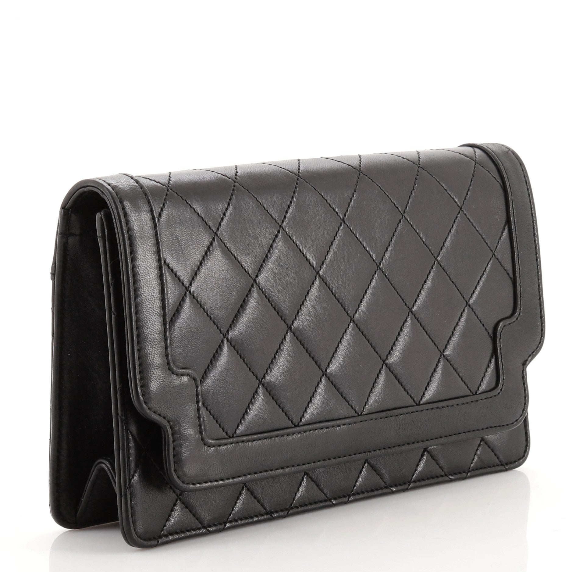 Vintage Flap Clutch Quilted Lambskin Small