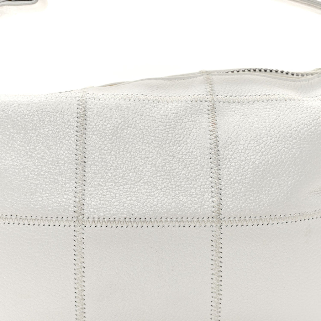 Caviar Square Stitched Bag White