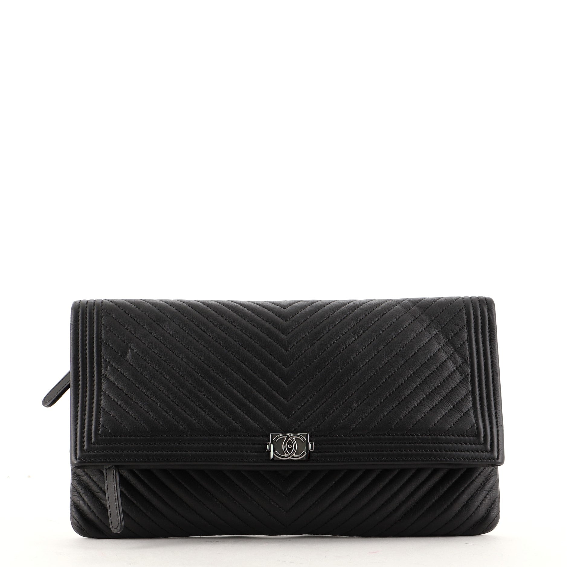 Boy Beauty CC Clutch Chevron Leather