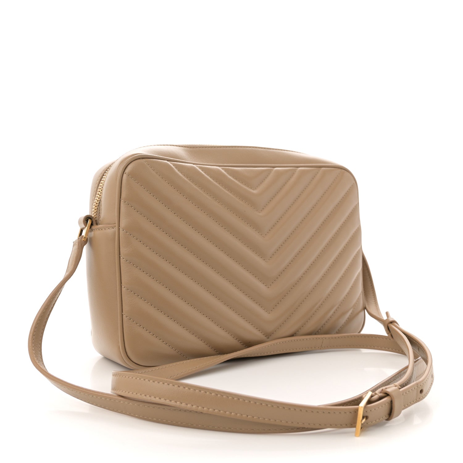 Calfskin Matelasse Monogram Lou Camera Bag Dark Beige