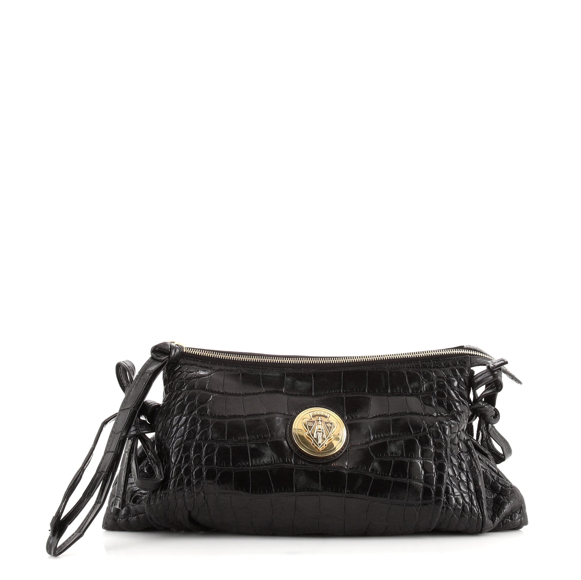 Hysteria Zip Clutch Crocodile Large
