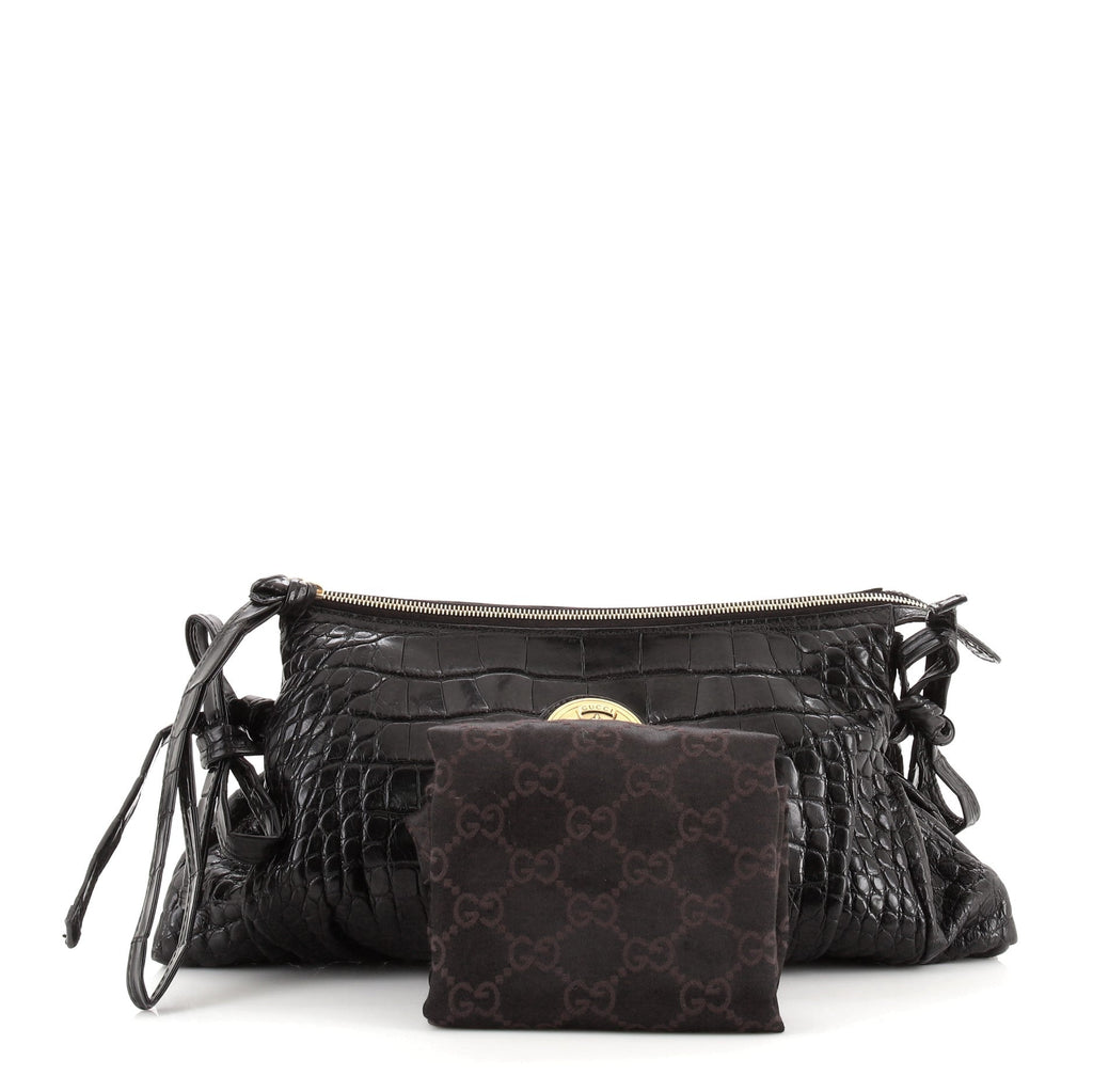 Hysteria Zip Clutch Crocodile Large