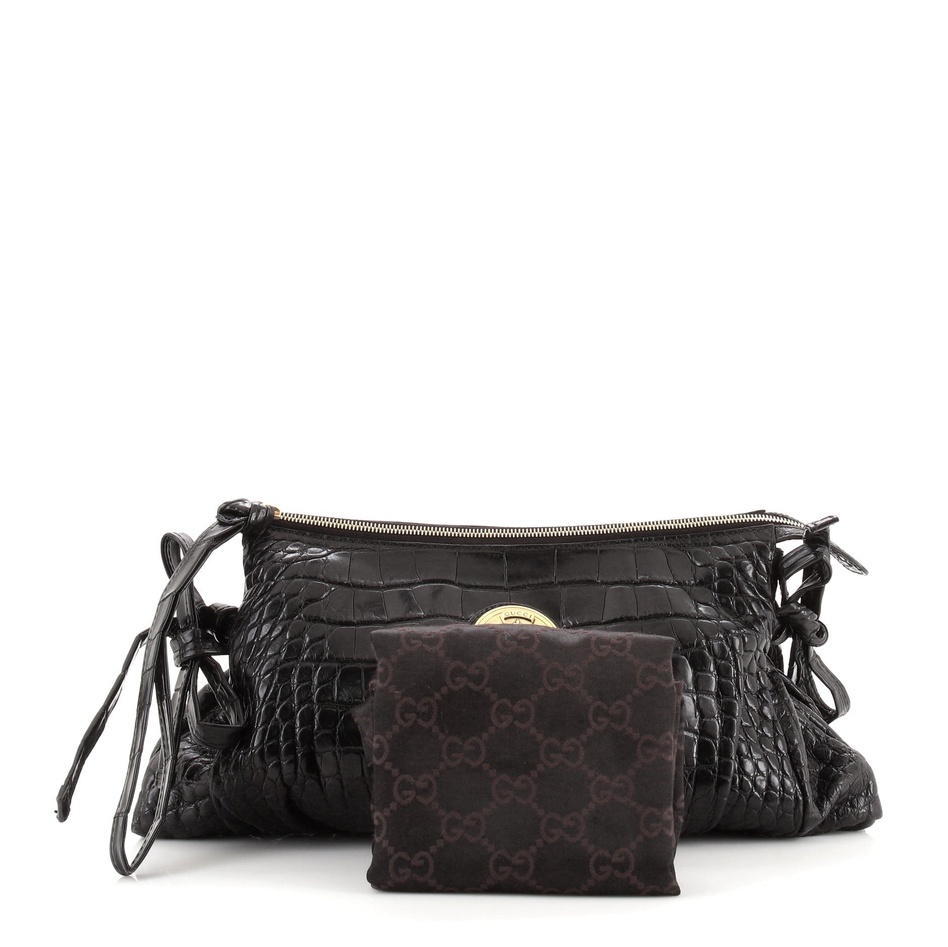 Hysteria Zip Clutch Crocodile Large