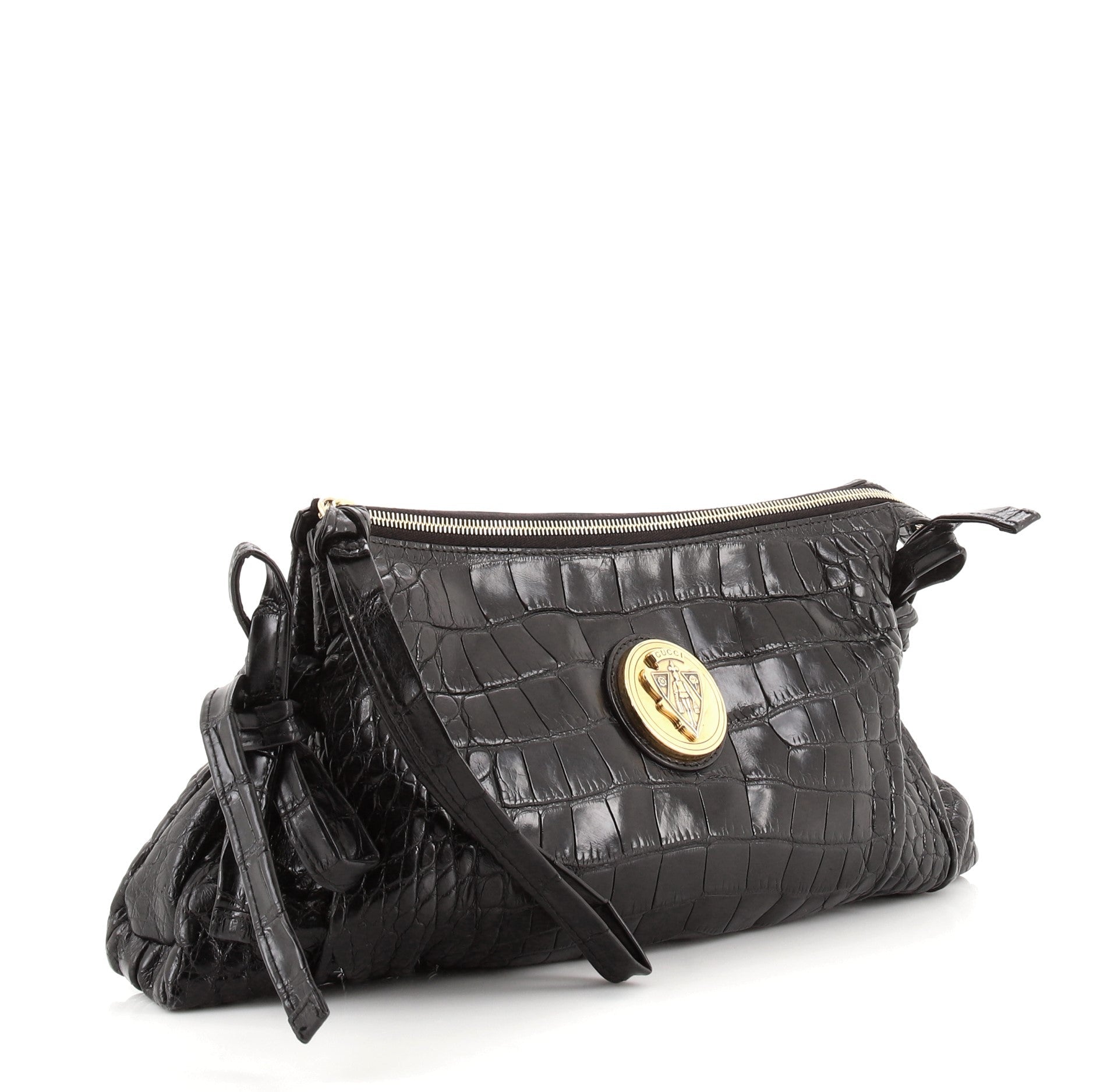 Hysteria Zip Clutch Crocodile Large
