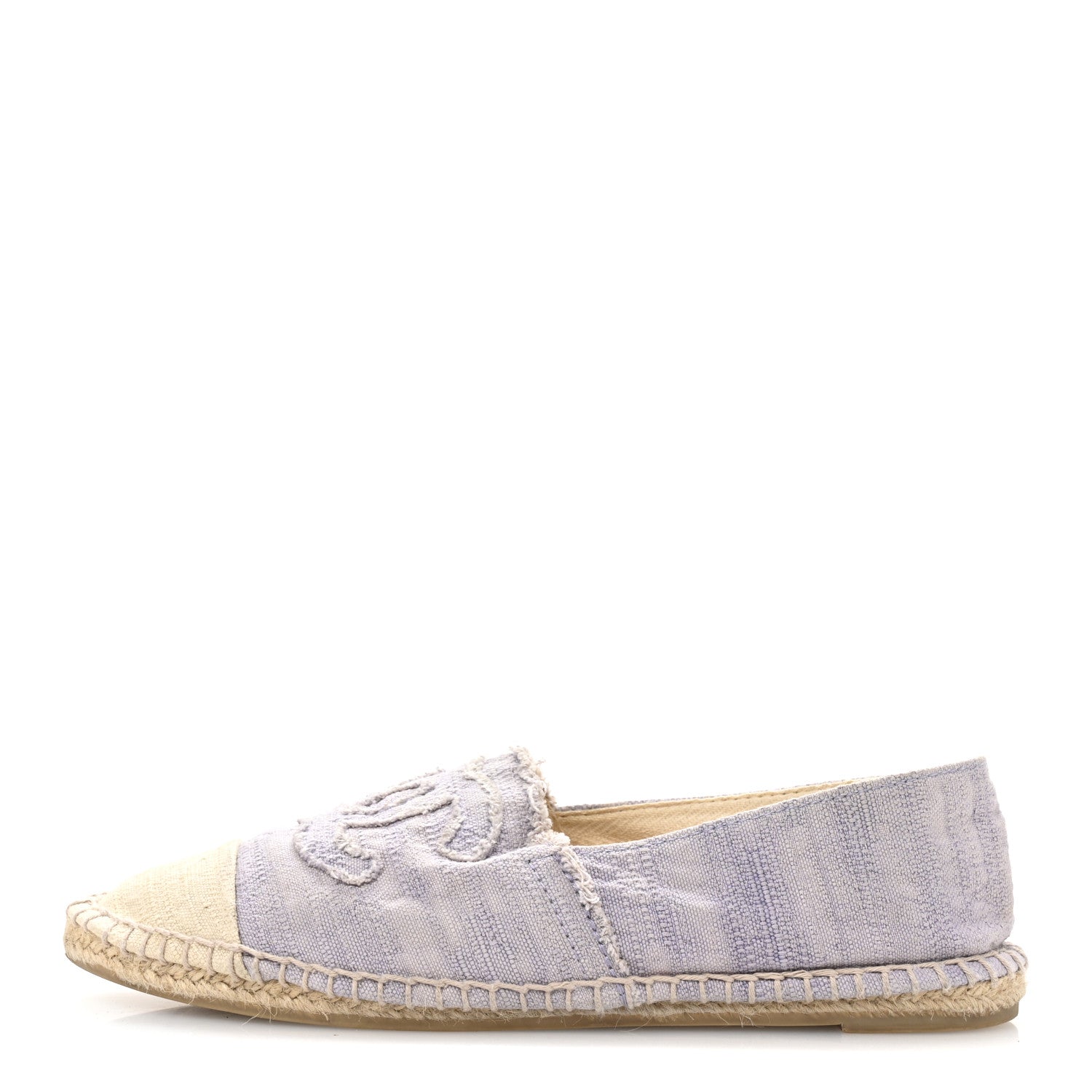 Toile CC Cap Toe Espadrilles 38 Ecru Purple