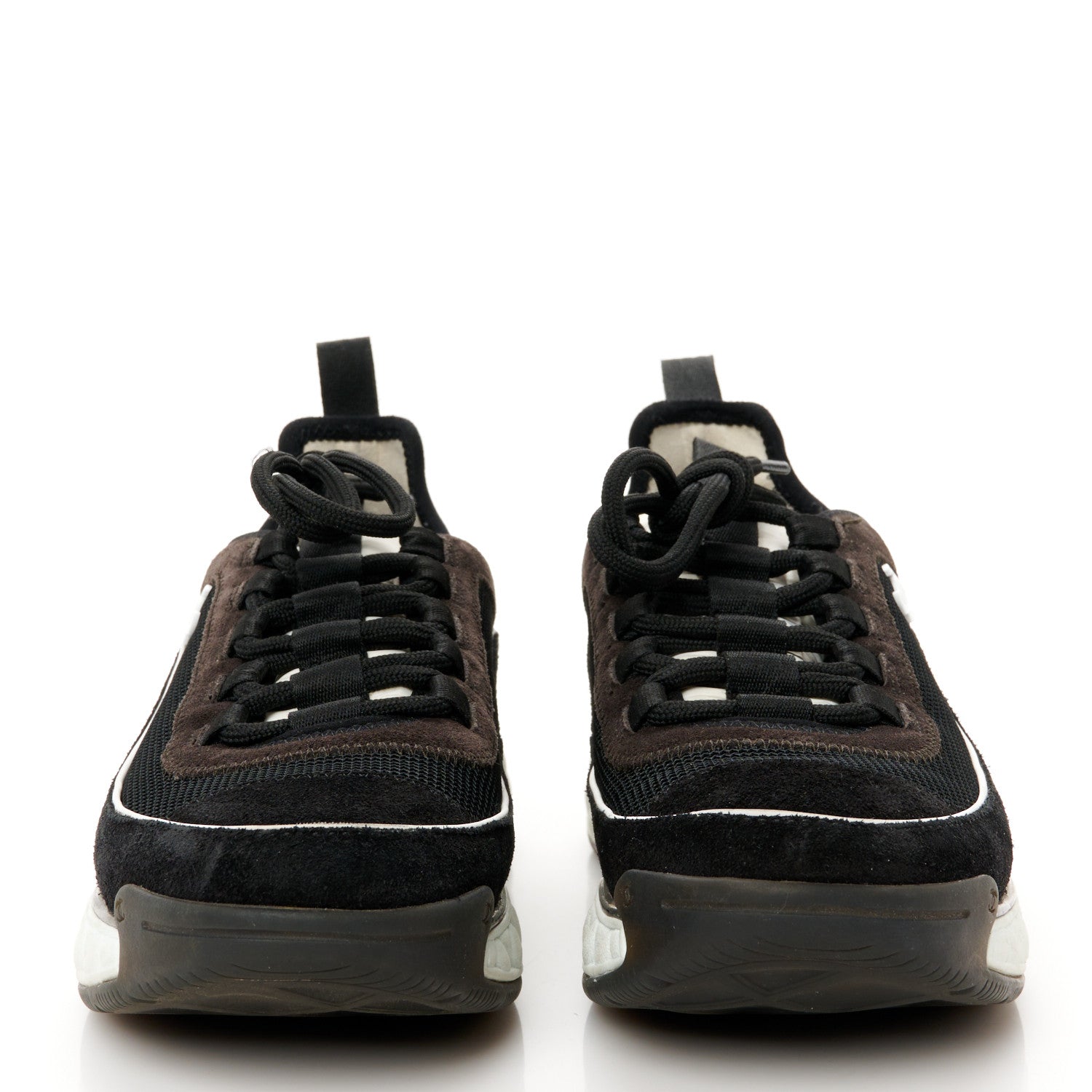 Velvet Calfskin Mixed Fibers CC Sneakers 37 Black
