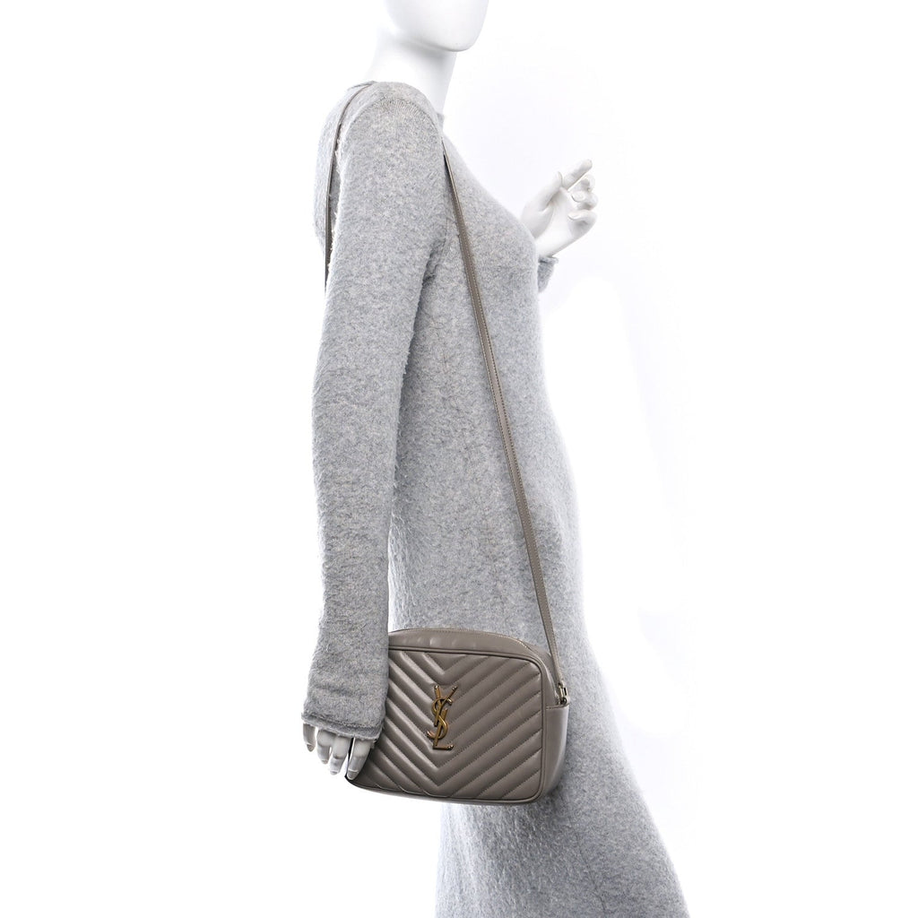 Calfskin Matelasse Monogram Lou Camera Bag Greyish Brown