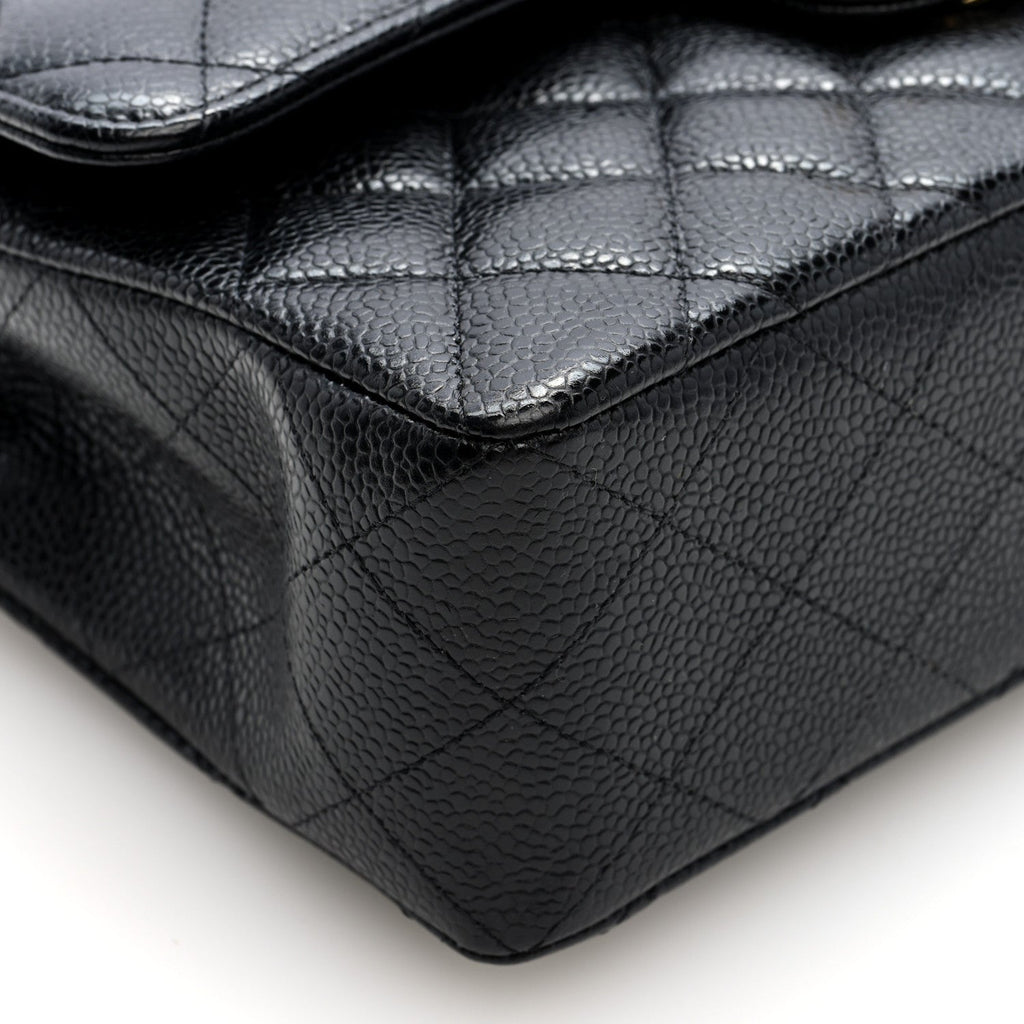 Caviar Quilted Small Double Flap Black
