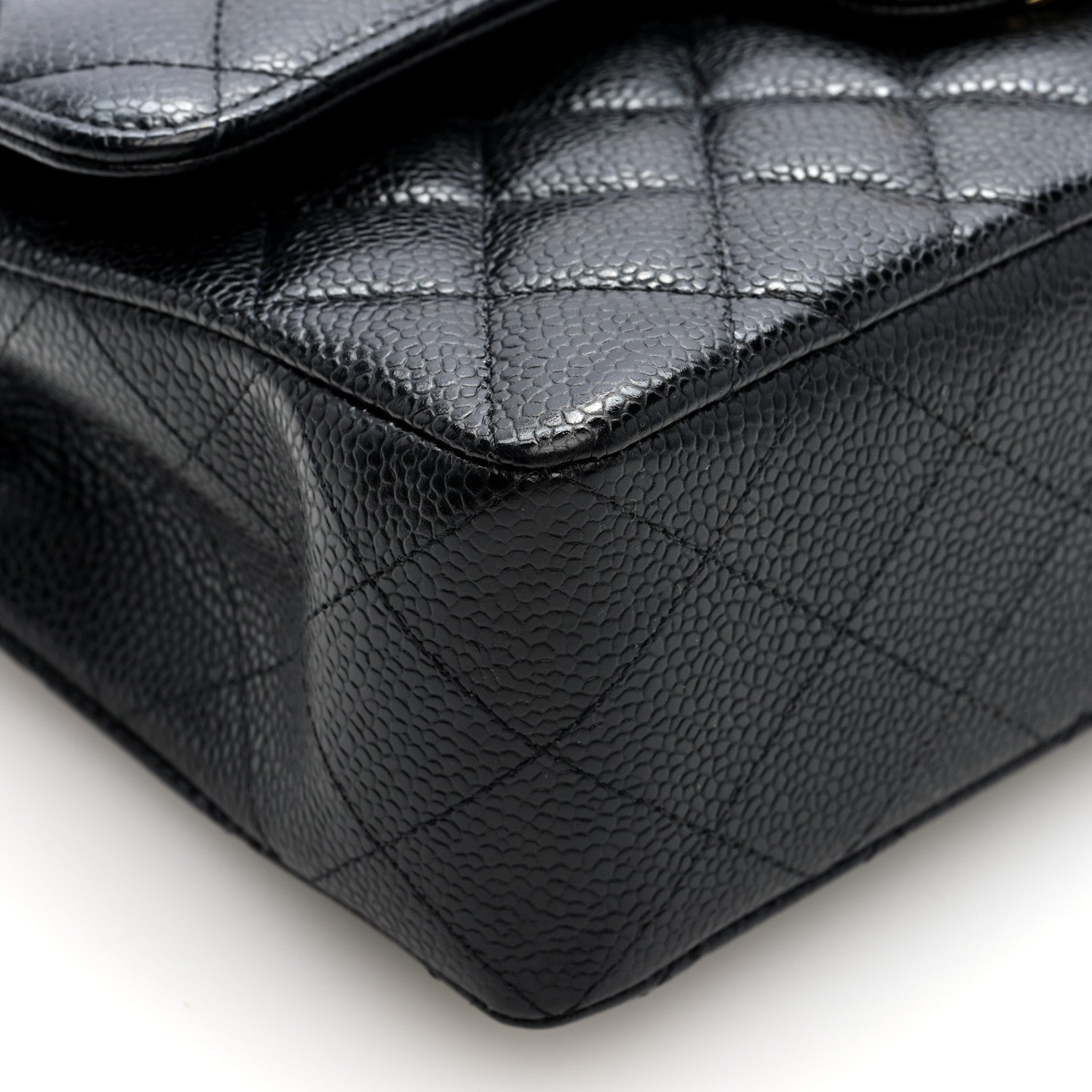 Caviar Quilted Small Double Flap Black