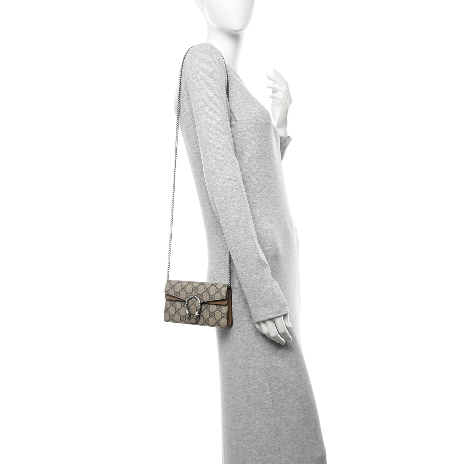 GG Supreme Monogram Super Mini Dionysus Shoulder Bag Taupe