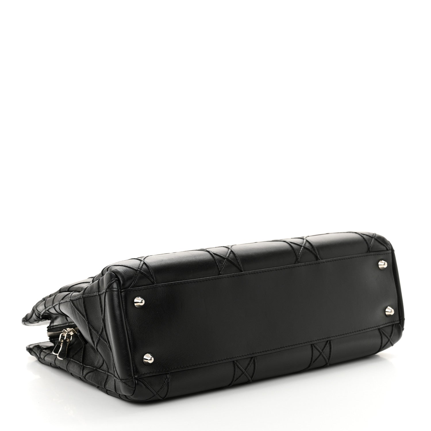 Lambskin Macrocannage Granville Tote Black