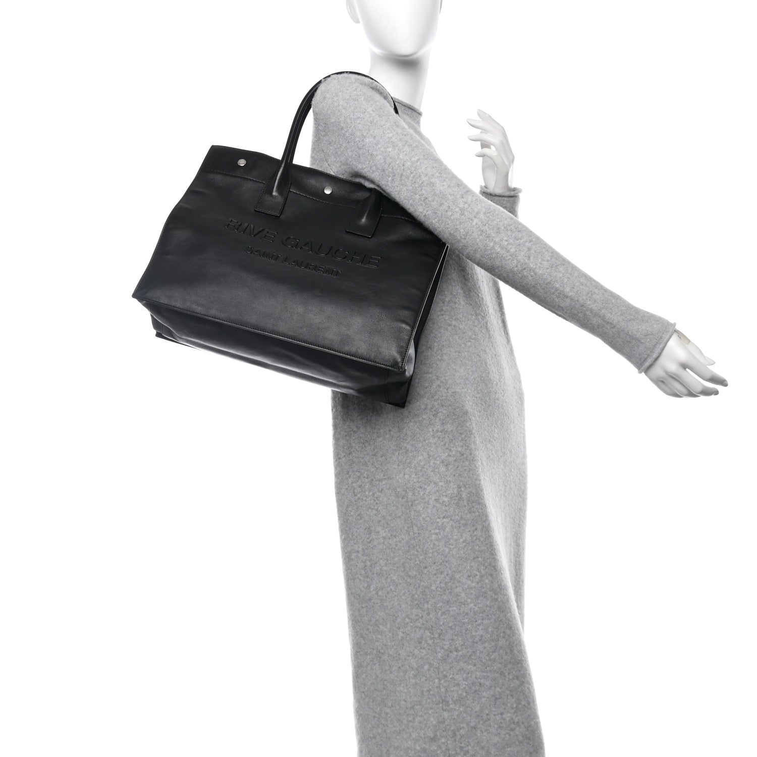 Smooth Calfskin Rive Gauche Small Tote Black
