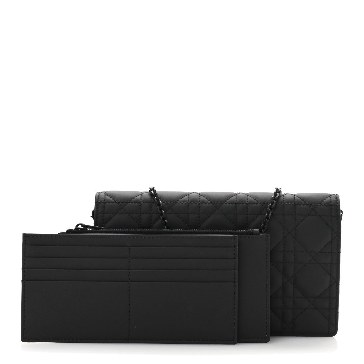 Ultra Matte Calfskin Cannage Lady Dior Clutch Black