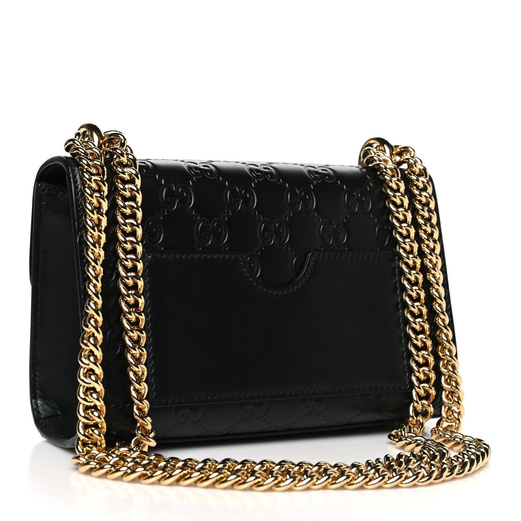 Guccissima Small Padlock Shoulder Bag Black