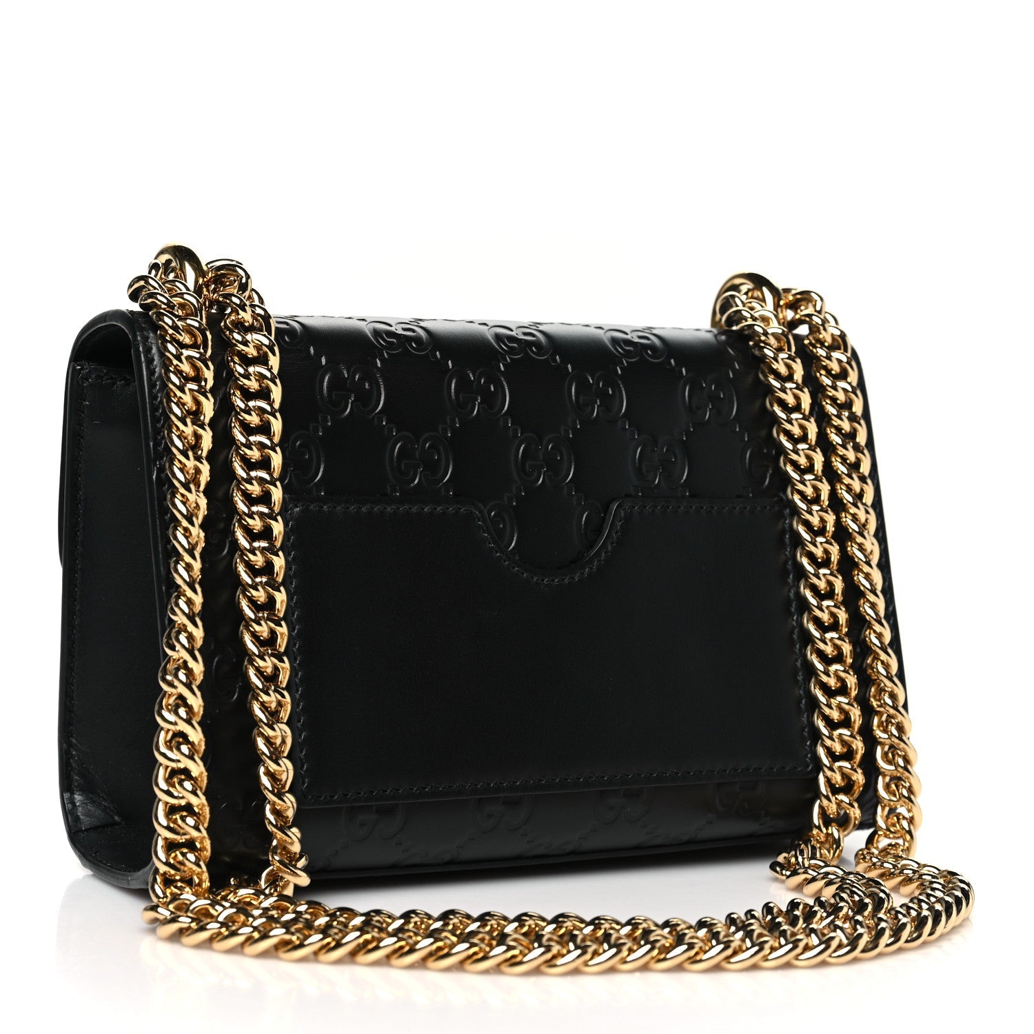 Guccissima Small Padlock Shoulder Bag Black