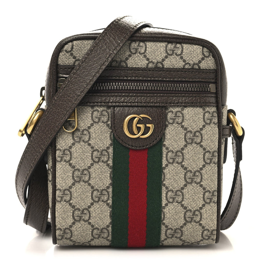 GG Supreme Monogram Web Mini Ophidia Messenger Brown
