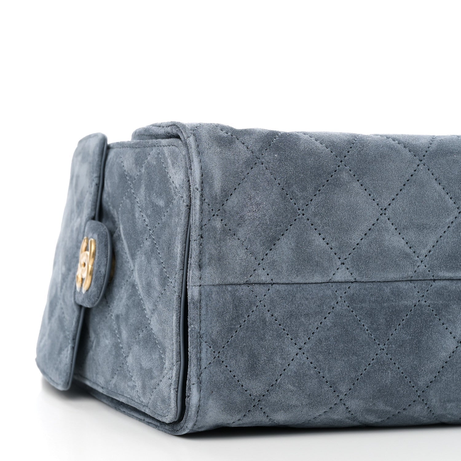 Suede Quilted Small Chanel 25 Handbag Blue
