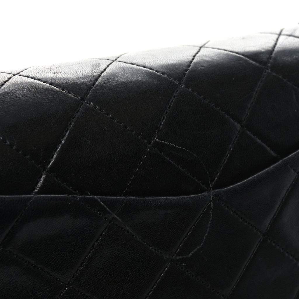Lambskin Quilted Small Double Flap Black