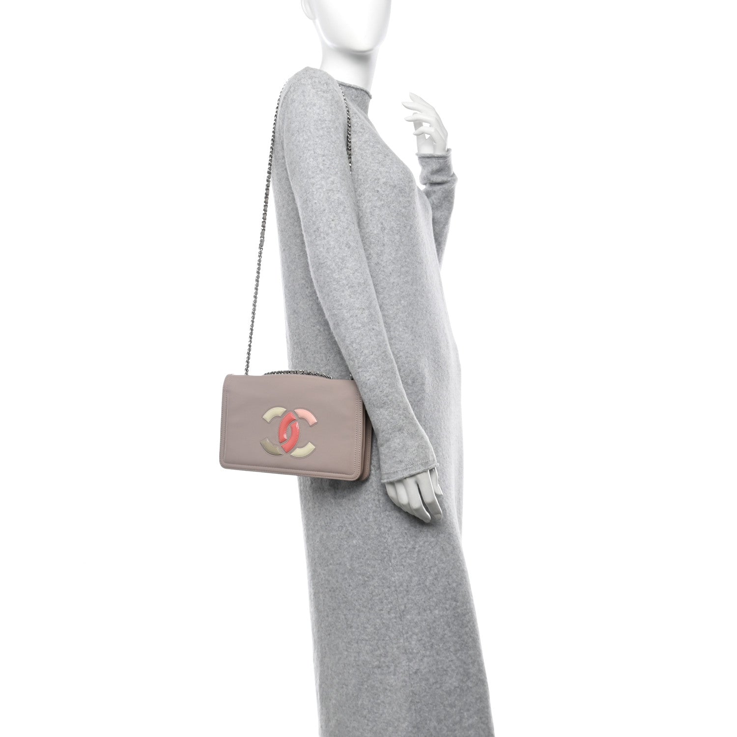 Vinyl Lipstick Flap Dark Beige