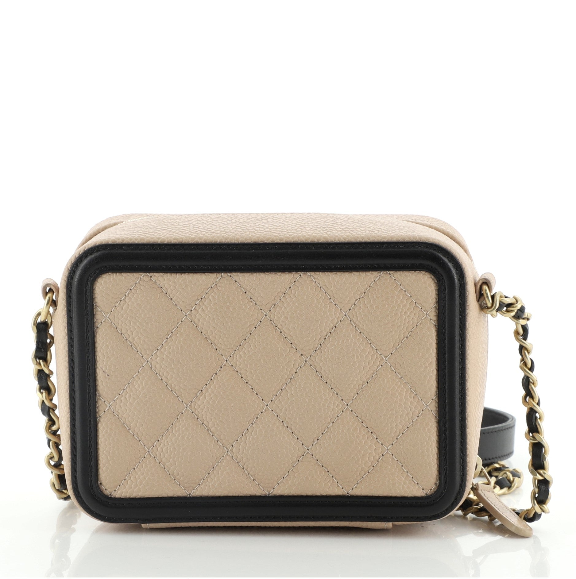 Filigree Vanity Clutch with Chain Quilted Caviar Mini