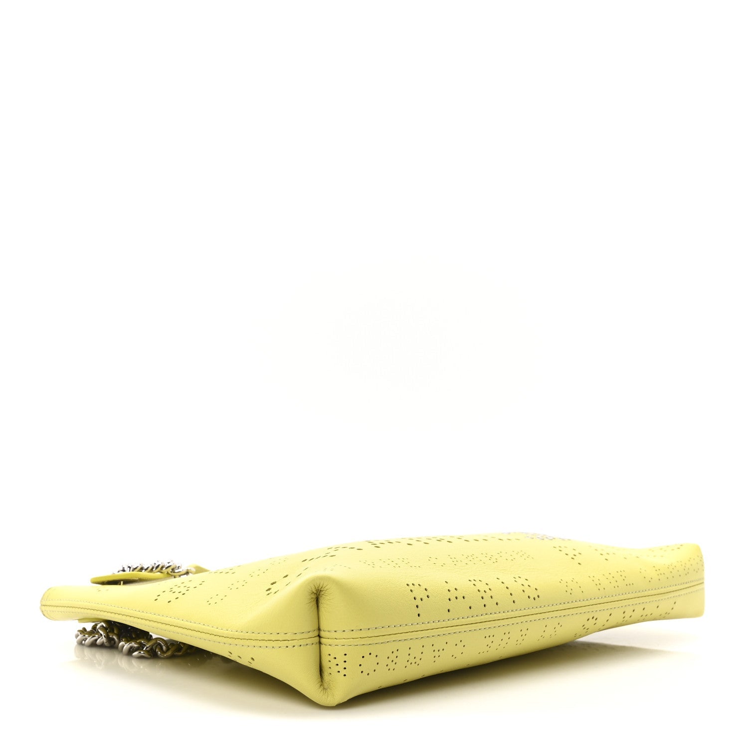 Calfskin Eyelets Clutch Yellow