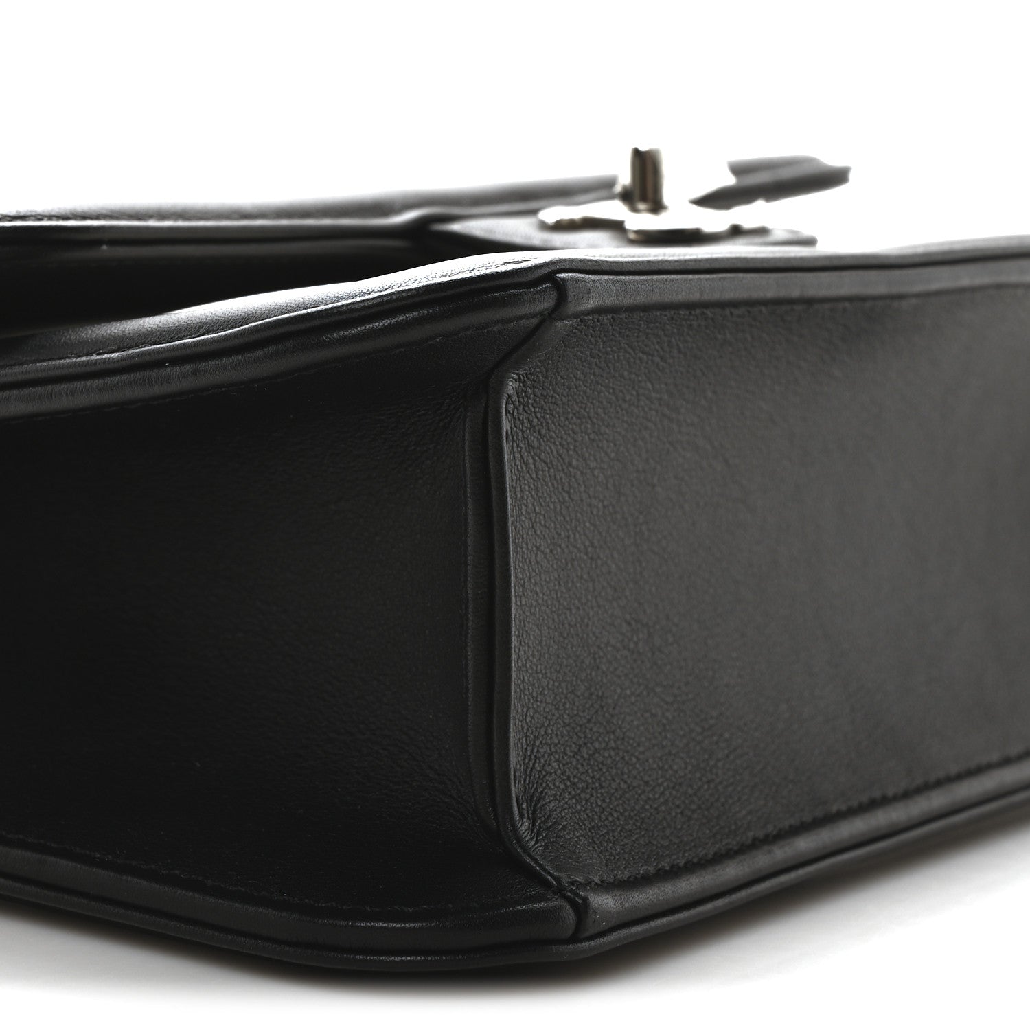 Lambskin Calfskin Mini Chocolate Bar Flap Bag White Black