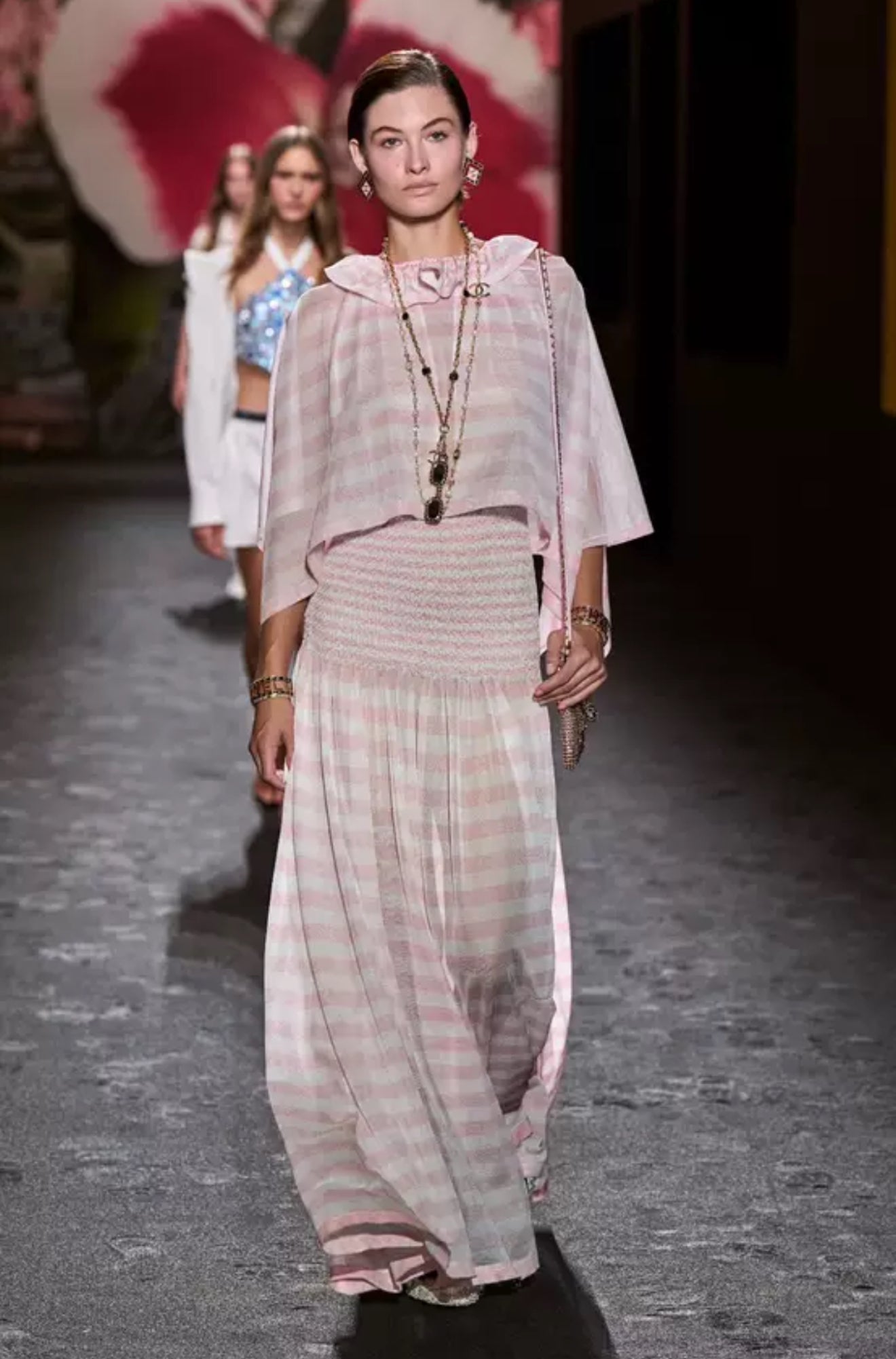 Chanel 24S Light Pink & White Cape