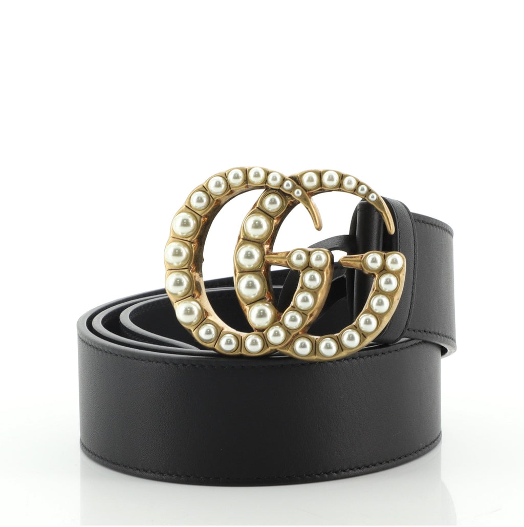Pearly GG Marmont Belt Leather Wide 90