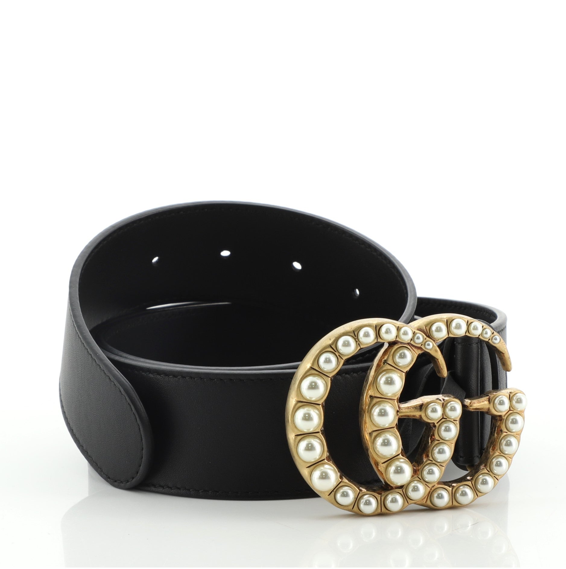 Pearly GG Marmont Belt Leather Wide 90