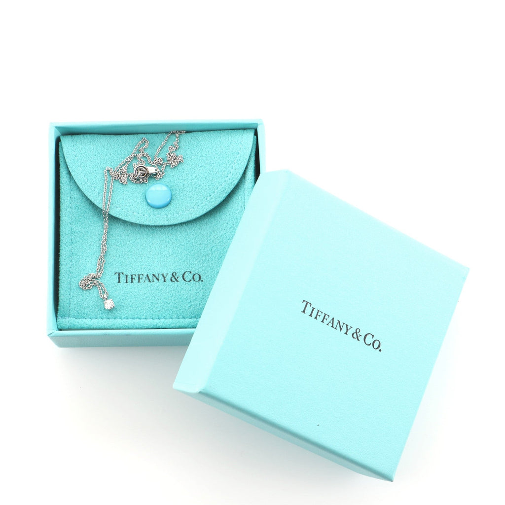 Solitaire Pendant Necklace Platinum with RBC Diamond .12CT
