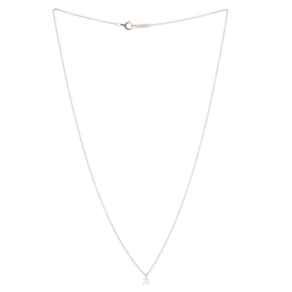 Solitaire Pendant Necklace Platinum with RBC Diamond .12CT