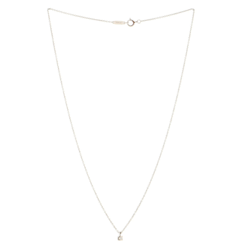 Solitaire Pendant Necklace Platinum with RBC Diamond .12CT
