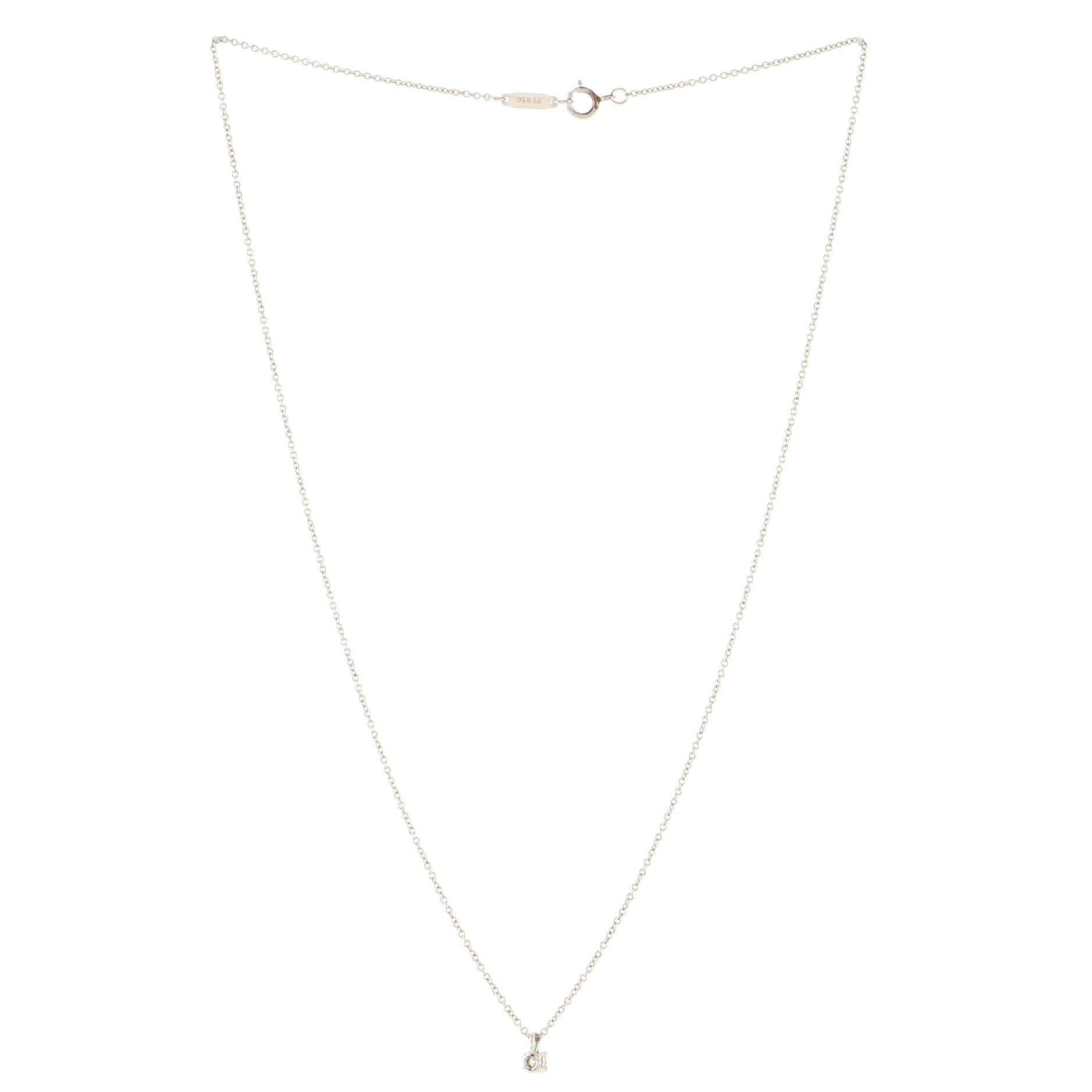 Solitaire Pendant Necklace Platinum with RBC Diamond .12CT