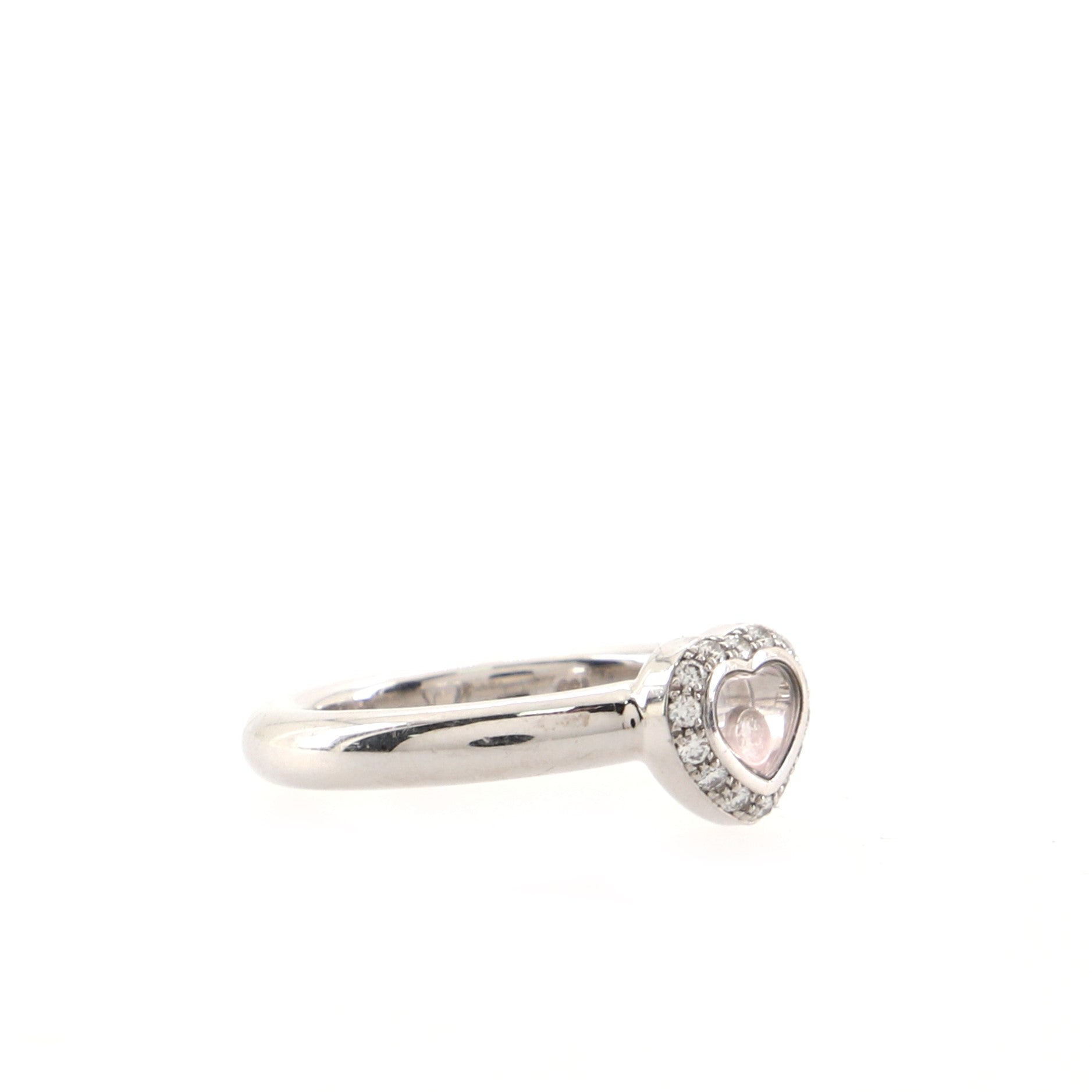Happy Diamonds 1 Diamond Heart Ring 18K White Gold and Diamonds 6 - 52