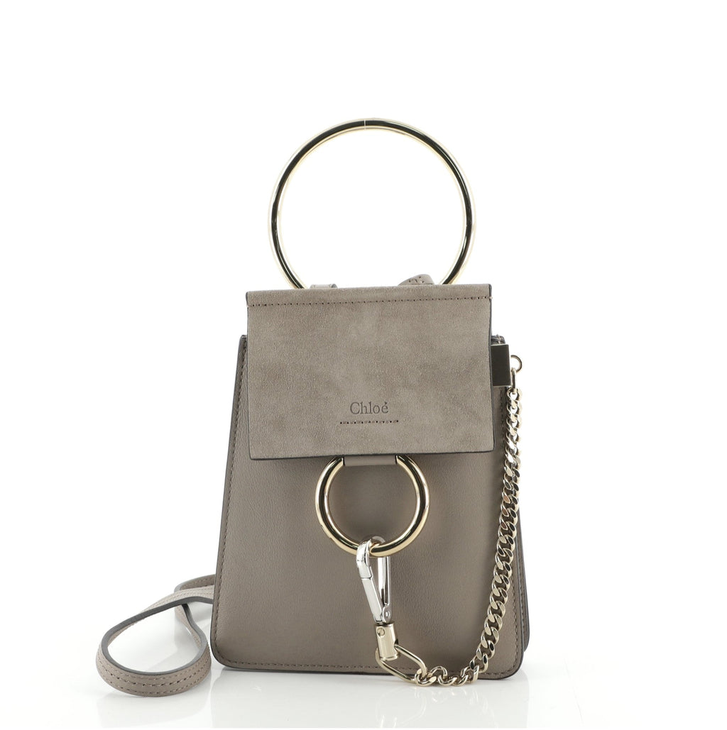 Faye Bracelet Crossbody Bag Leather and Suede Mini