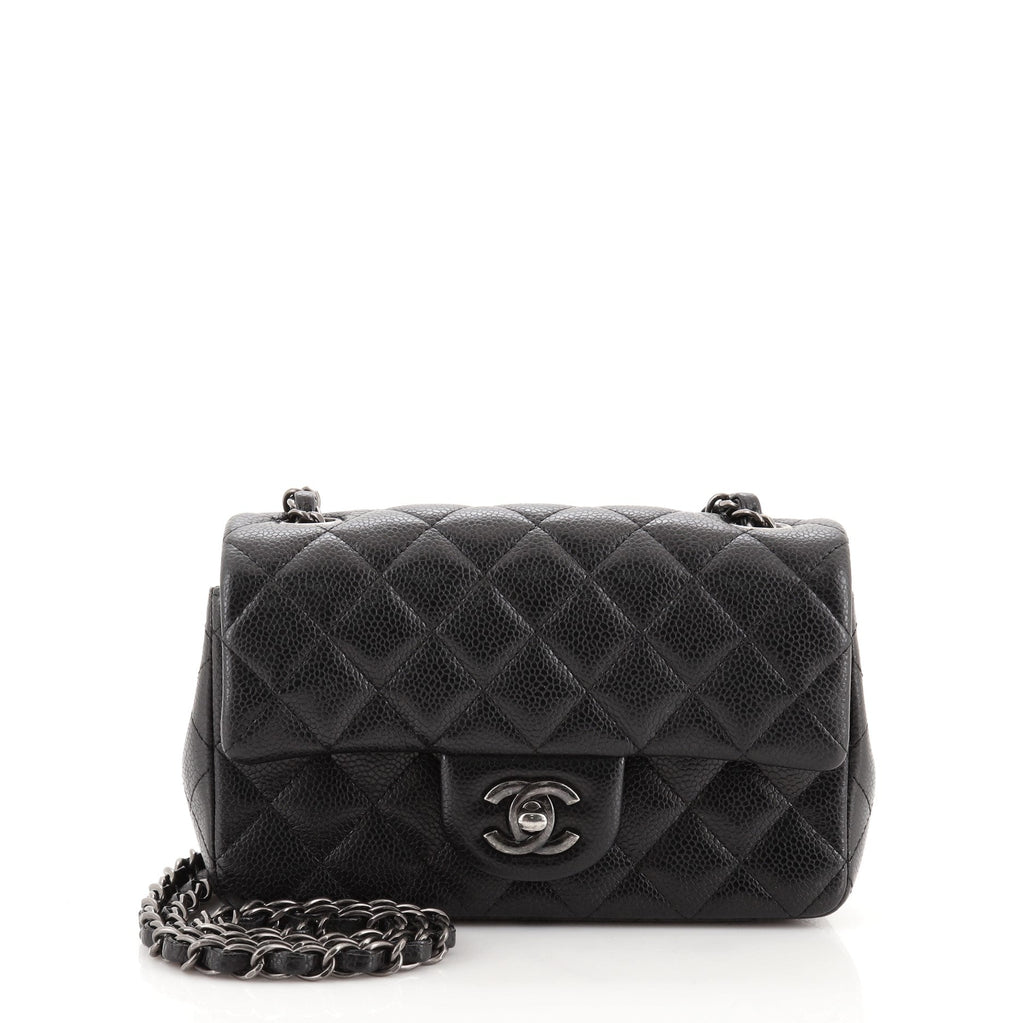 Classic Single Flap Bag Quilted Caviar Mini