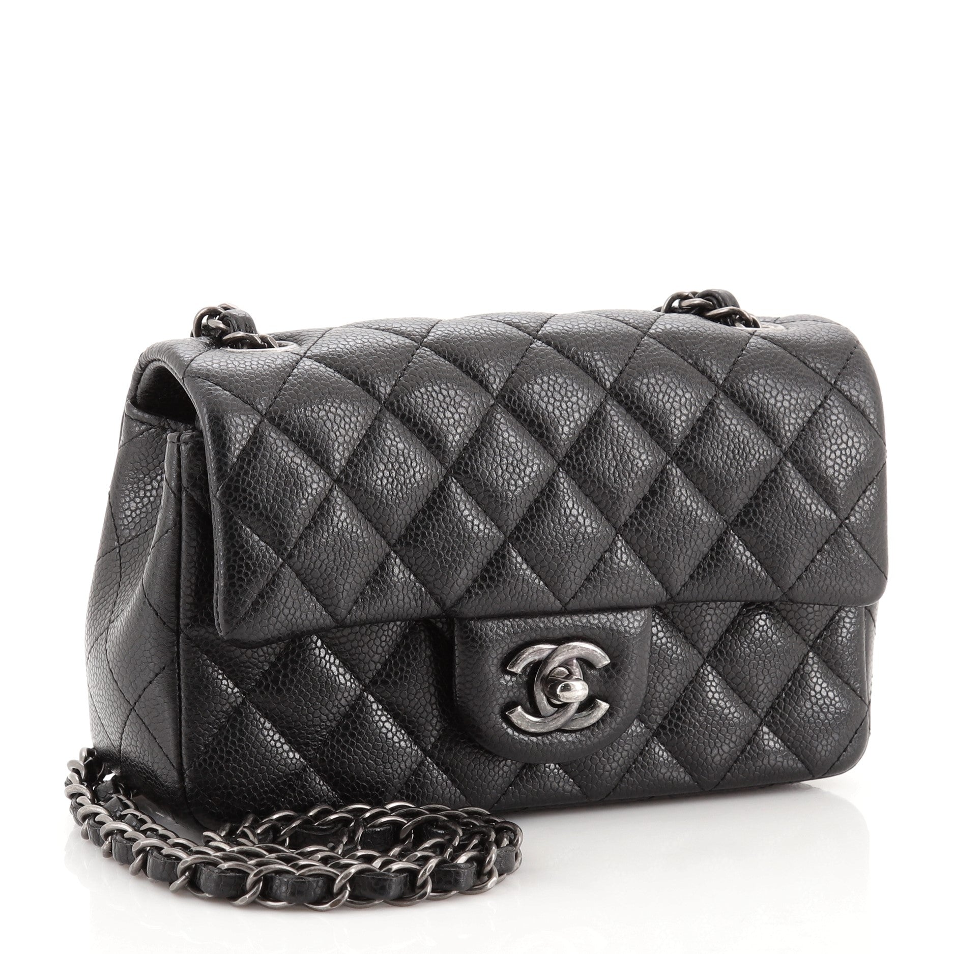 Classic Single Flap Bag Quilted Caviar Mini