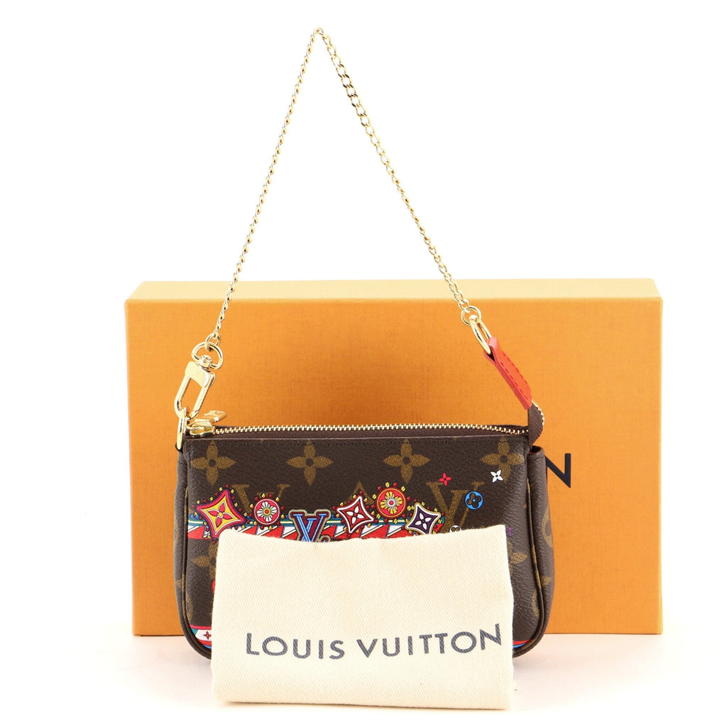 Pochette Accessoires Limited Edition Vivienne Xmas Monogram Canvas Mini
