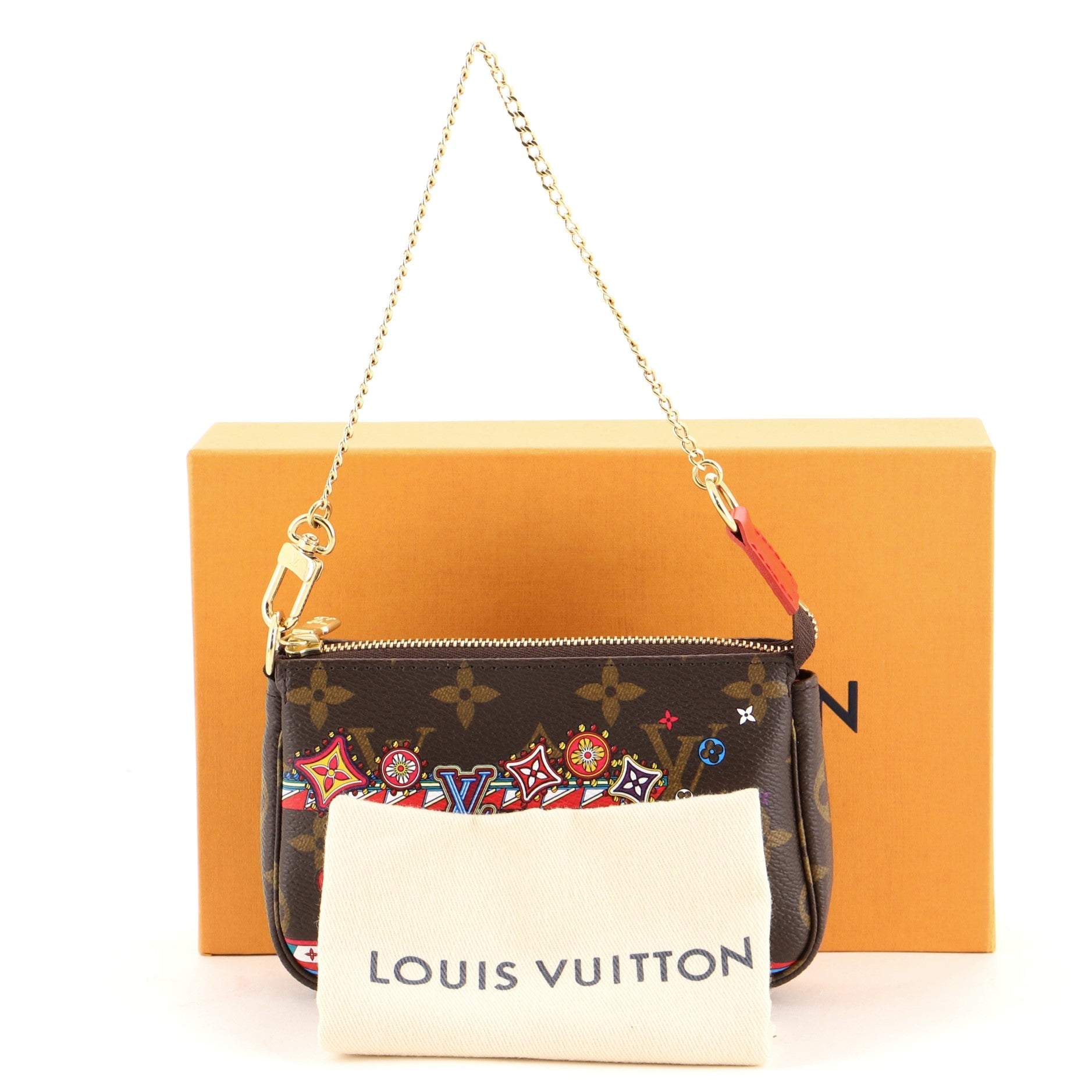 Pochette Accessoires Limited Edition Vivienne Xmas Monogram Canvas Mini