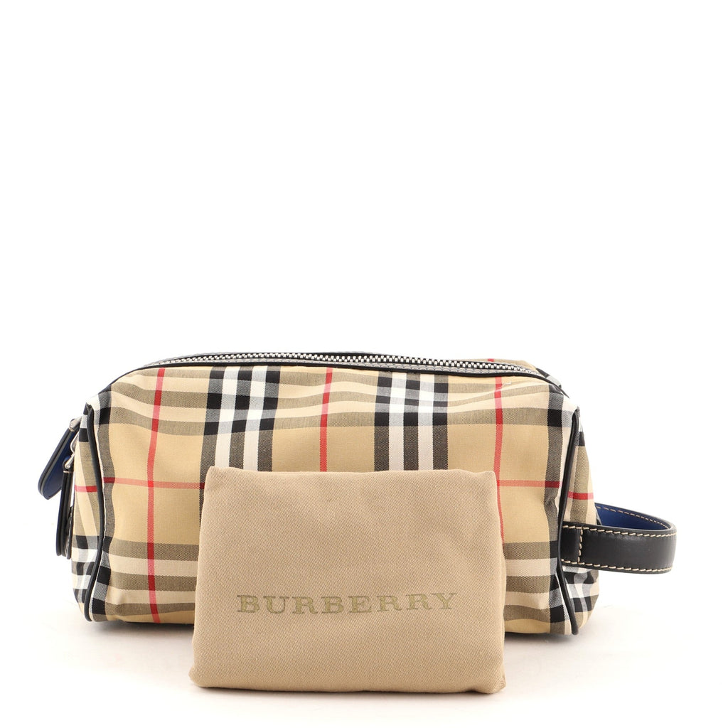 Cosmetic Pouch Vintage Check Canvas