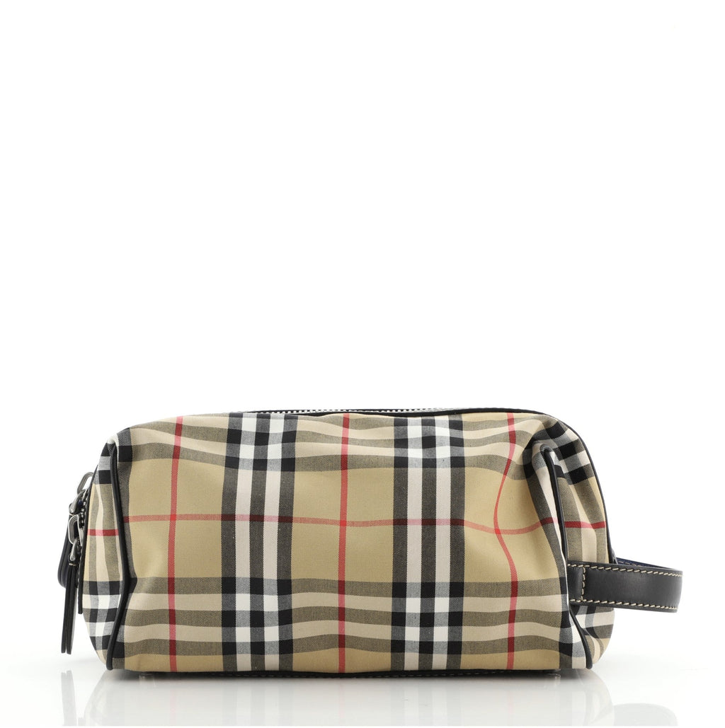 Cosmetic Pouch Vintage Check Canvas