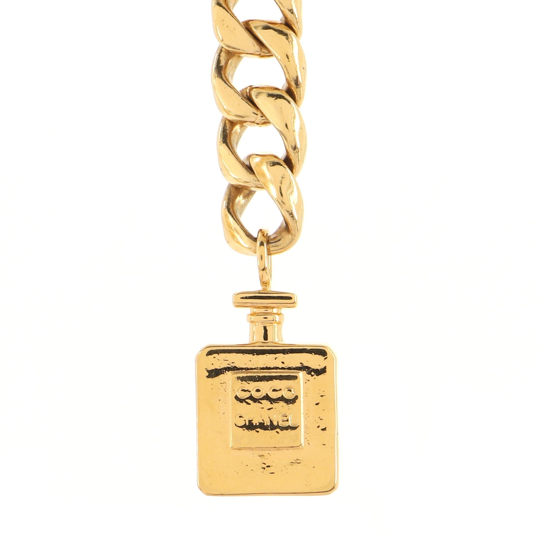 Vintage Perfume Bottle Charm Chain Belt Metal 95