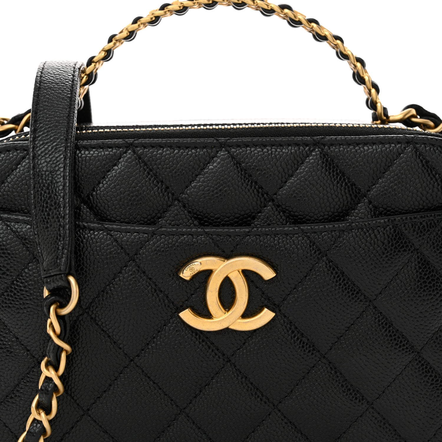 Caviar Quilted Small Pick Me Up Vanity Case Black