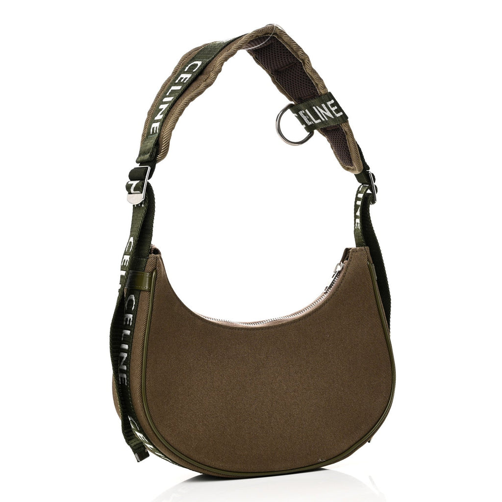 Cotton Gabardine Medium Ava Trekking Shoulder Bag Khaki