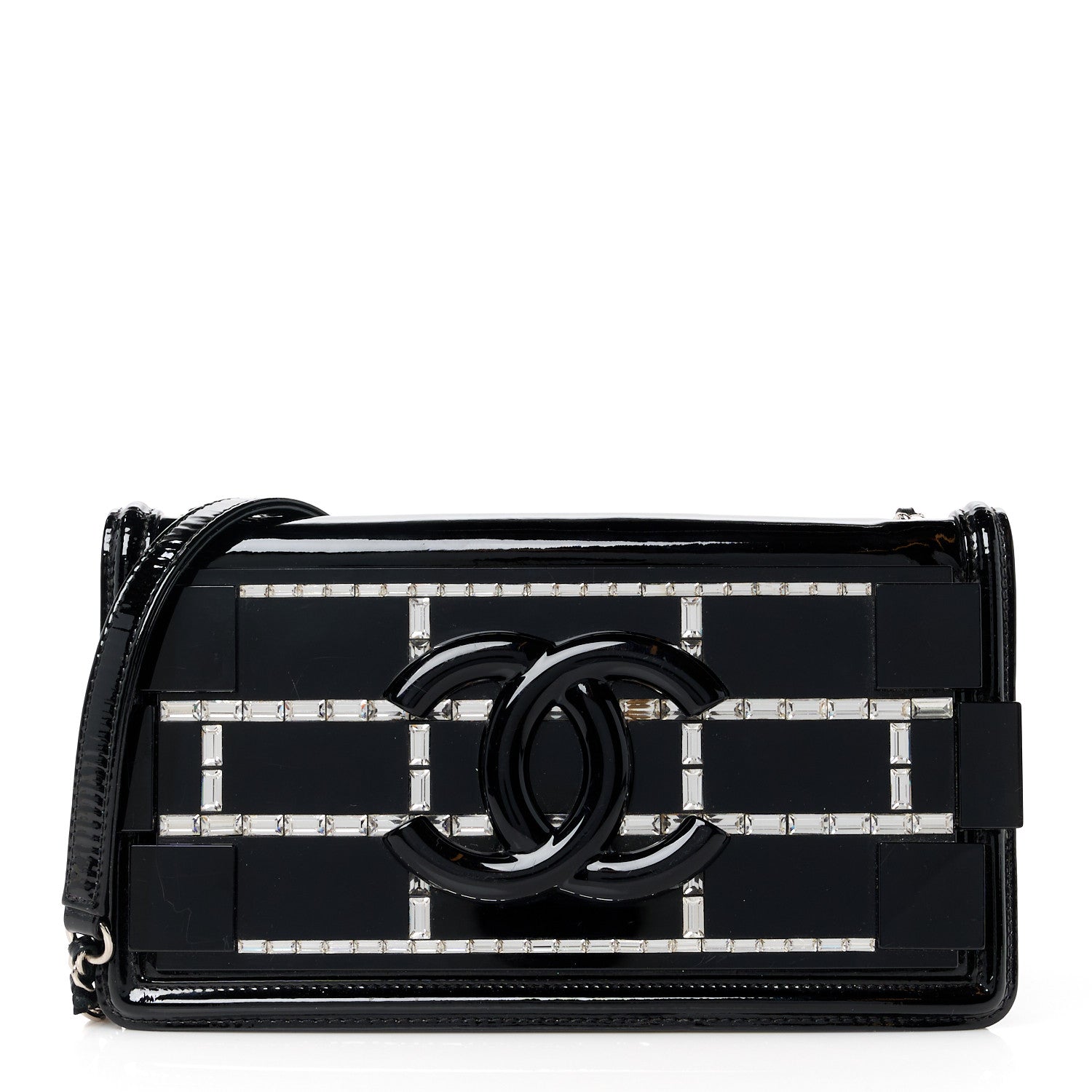 Plexiglass Patent Crystal Lego Brick Flap Black